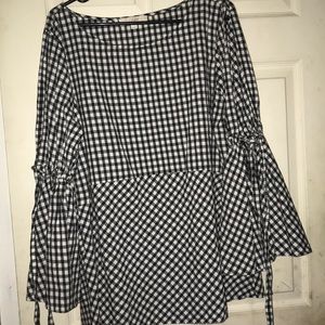 Gingham print blouse
